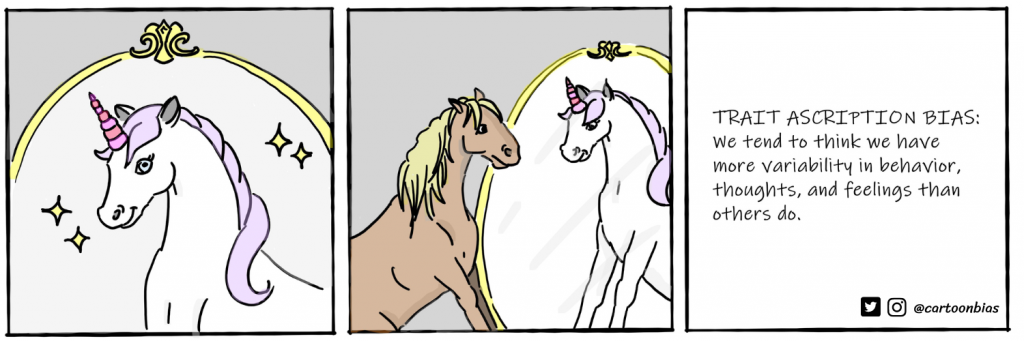 unicorn looking at a mirror feeling pretty